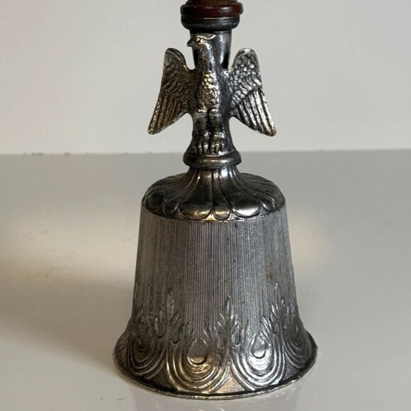 Freedom Eagle Hand Bell Patriotic Metal and Wooden Handle 1970s Vintage 10.5" - Picture 2 of 8
